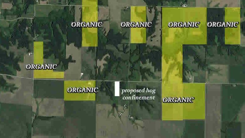 Map showing how CAFOs can impace other lands